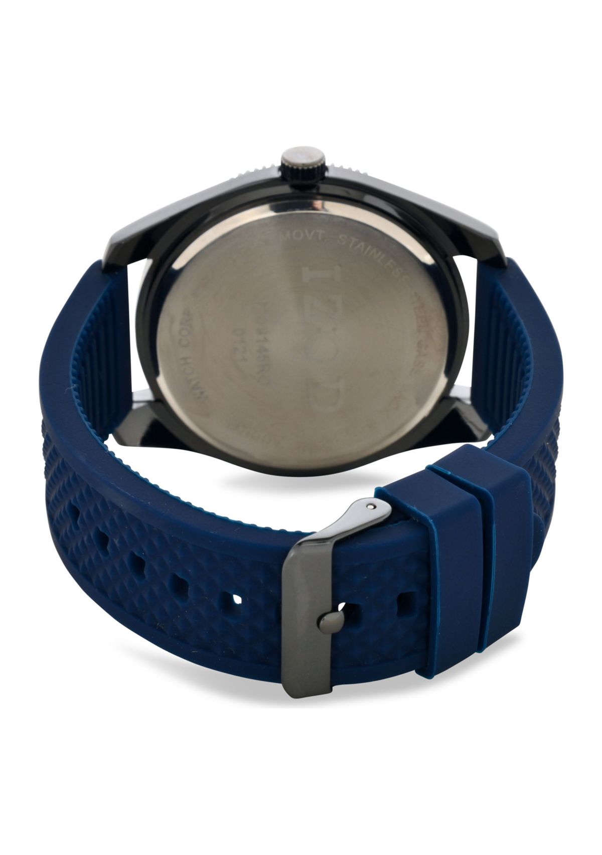 IZOD Mens Blue Rubber Strap Watch
