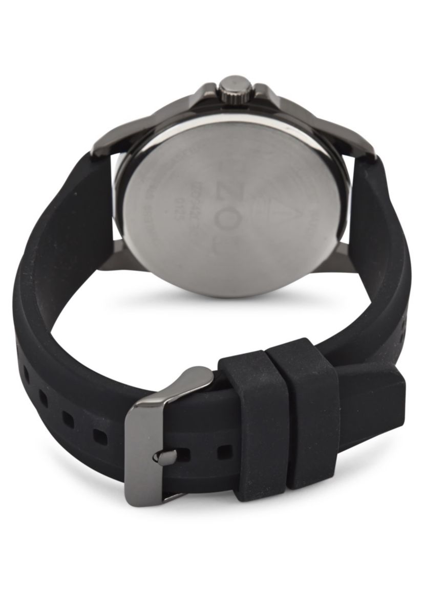 IZOD Adult Mens Analog Watch w Black Rubber Strap in Gunmetal Model# IZO9426