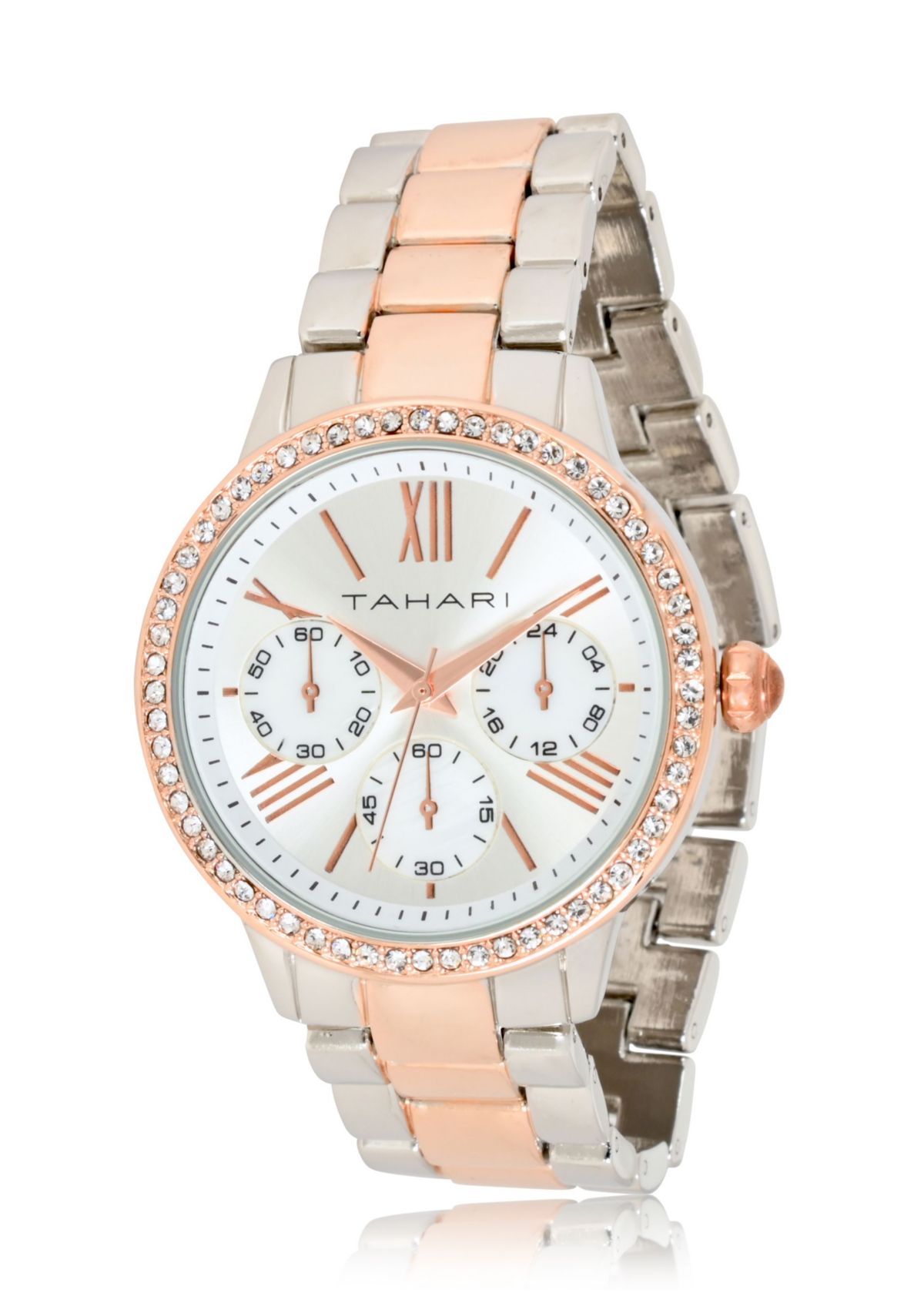 TAHARI Ladies Rose Gold Two Tone Bracelet Watch