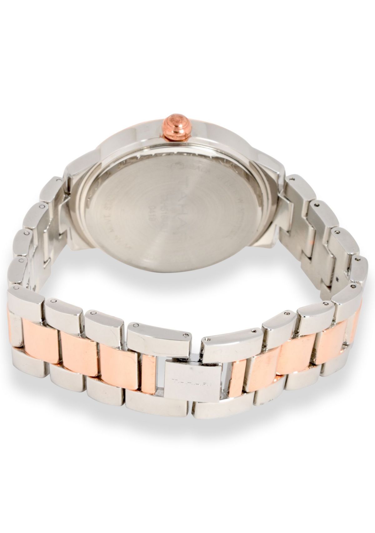 TAHARI Ladies Rose Gold Two Tone Bracelet Watch