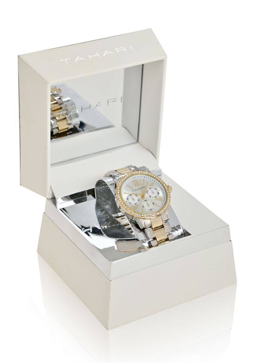 TAHARI Ladies Two Tone Bracelet Watch