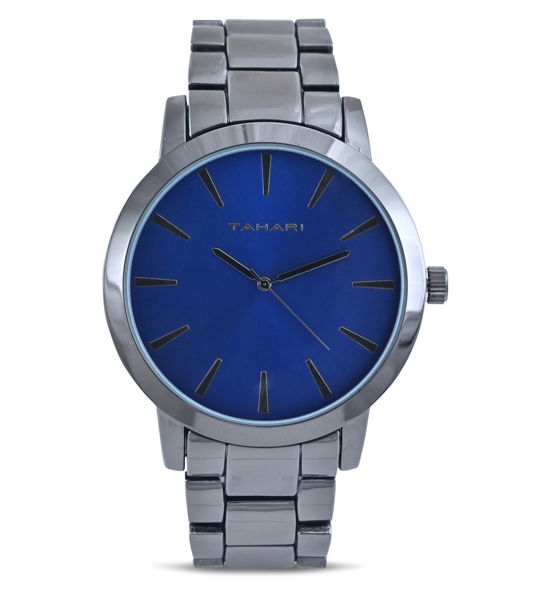 Tahari Adult Mens Analog Watch with Gun Metal Case Blue Dial and Gun Metal Braceket Model# TAH60007 