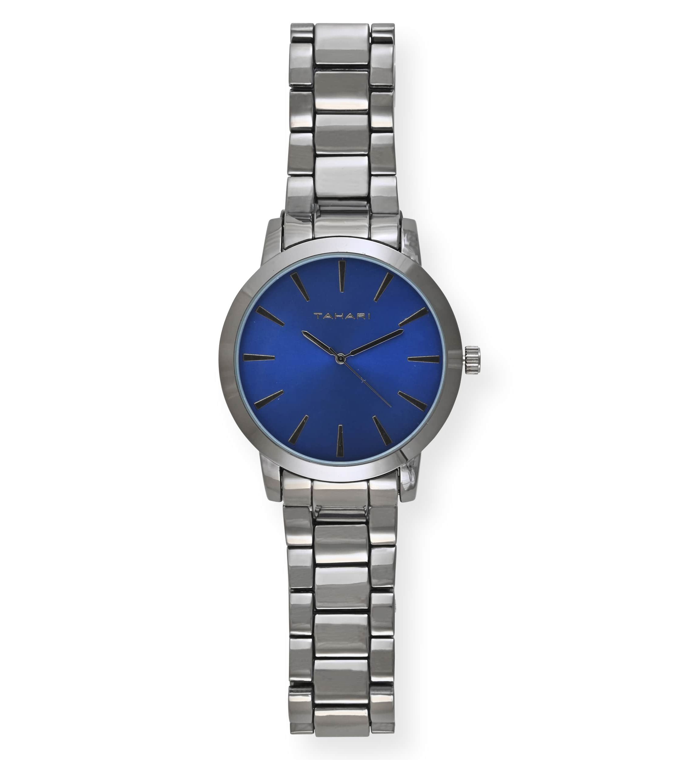 Tahari Adult Mens Analog Watch with Gun Metal Case Blue Dial and Gun Metal Braceket Model# TAH60007 
