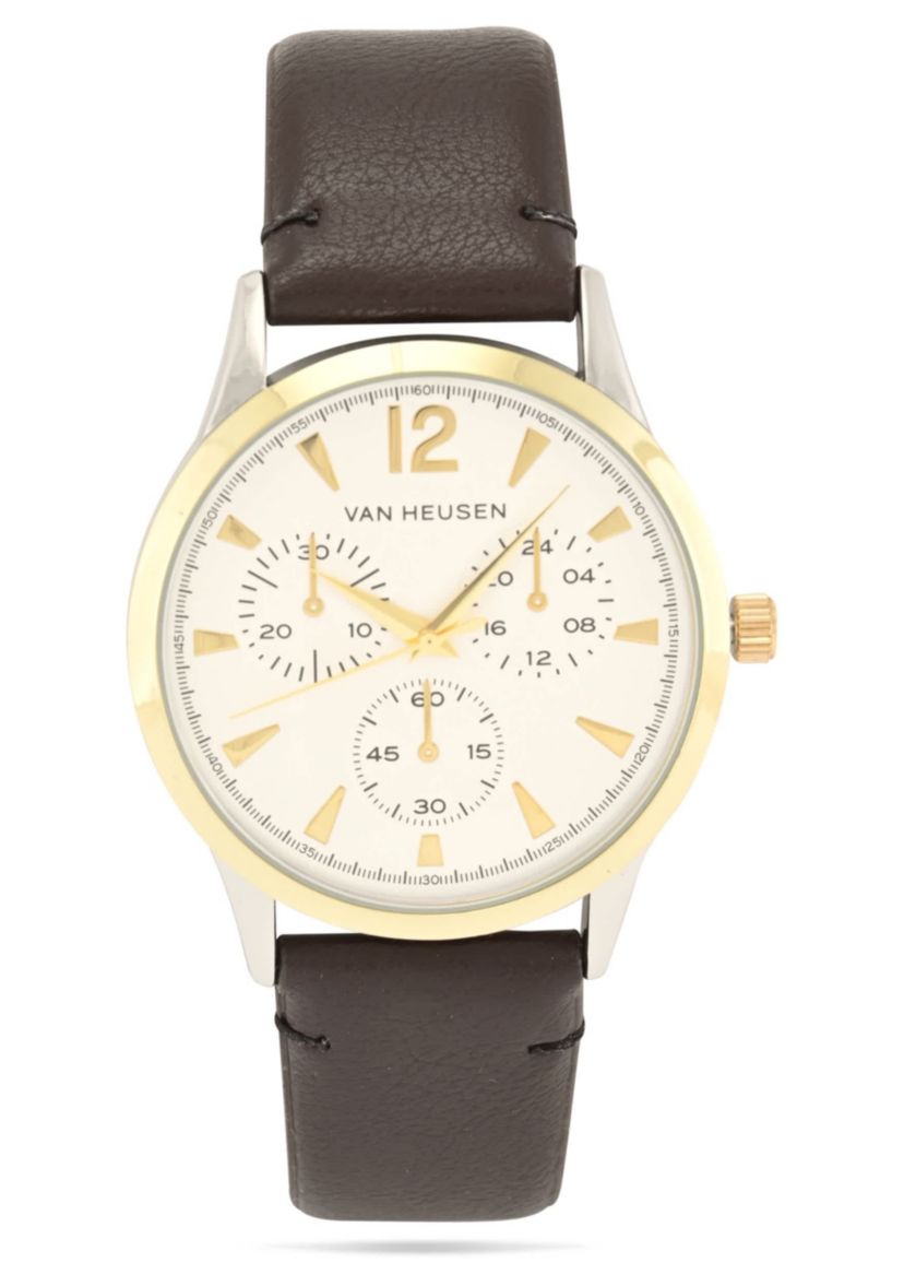 Van Heusen Van Heusen Adult Mens Analog Watch with Two-Tone Gold