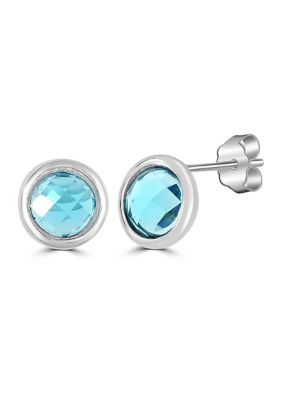 Belk Silverworks Sterling Silver Cubic Zirconia Brio Stud Earrings