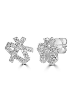 Belk Silverworks Sterling Silver Cubic Zirconia Stud Earrings