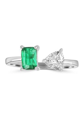 Belk Silverworks Sterling Silver Square Cut Cubic Zirconia Ring, 7
