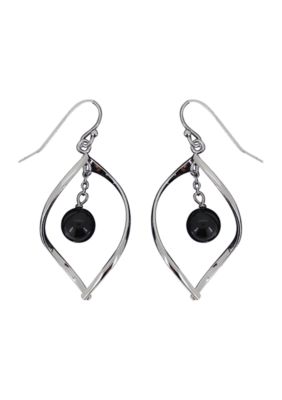 Belk Silverworks Silver Plated Quartz Bead Dangle Earrings