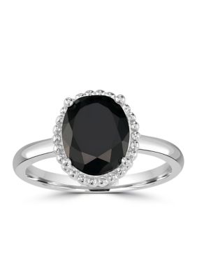 Belk Sterling Silver Sterling Silver Princess Cut Ring, Black, 8