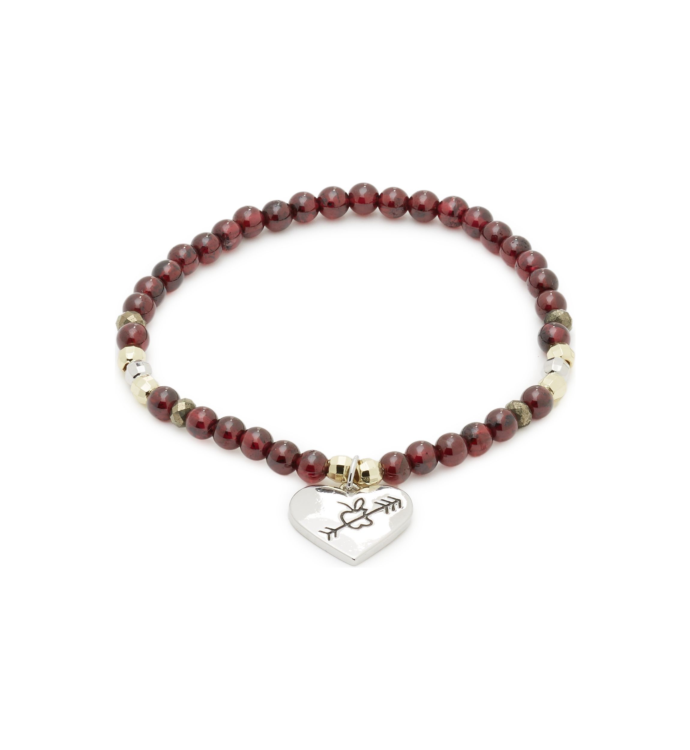 Gold Plated Stone Charm Beaded Inspiration Bracelet