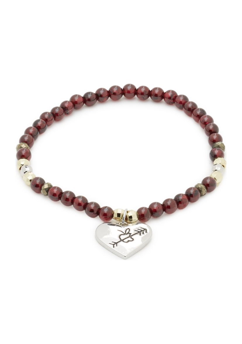 Gold Plated Stone Charm Beaded Inspiration Bracelet