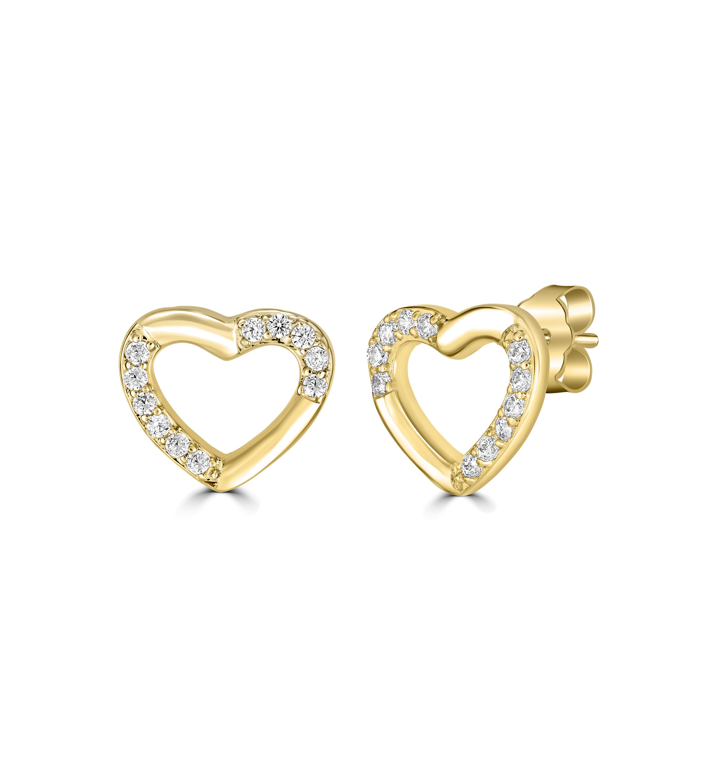 Open Heart Crystal Stud Earrings