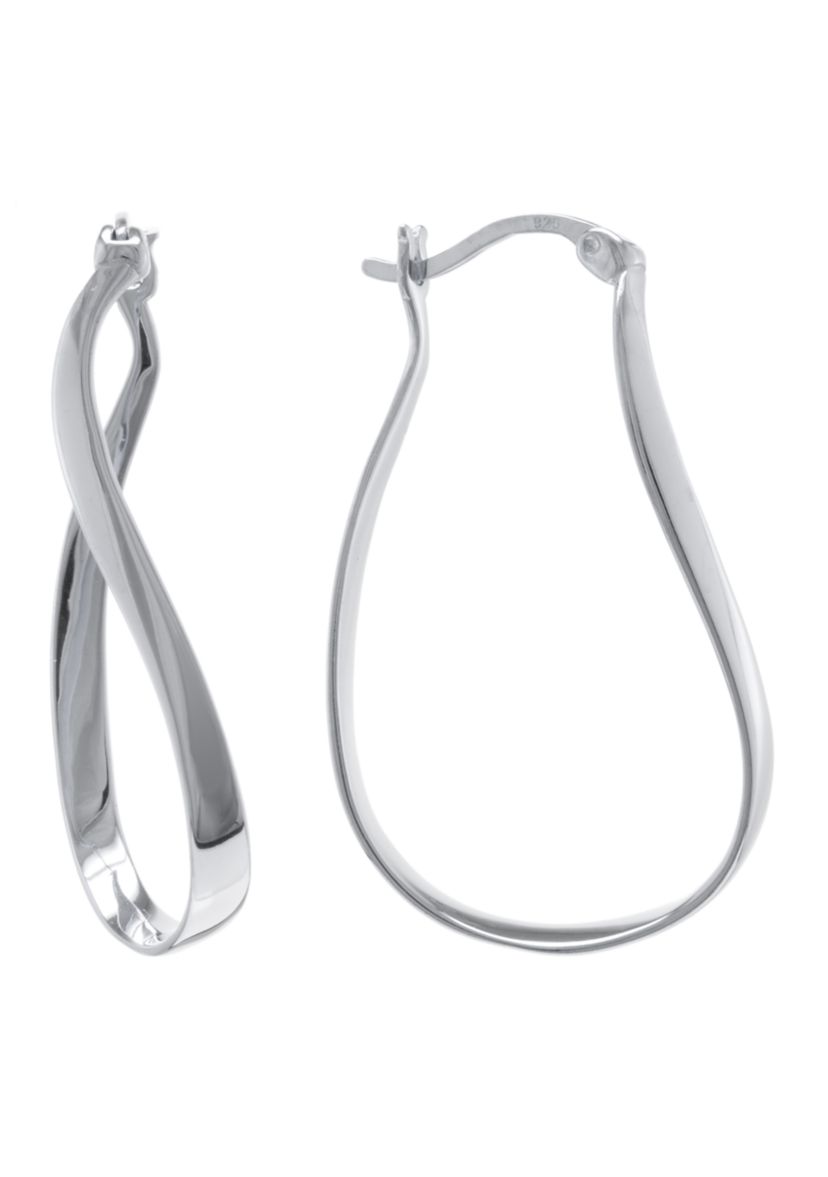 Sterling Silver Twisted Hoop Earrings