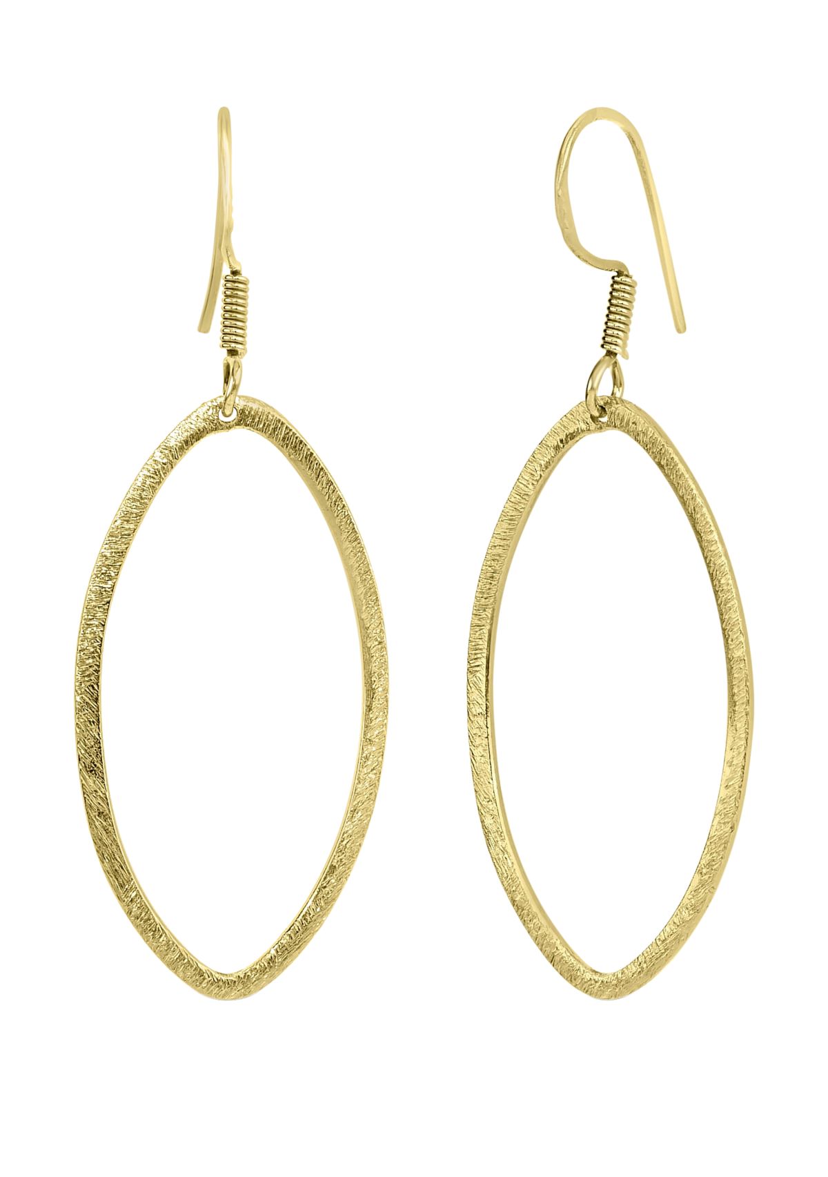 Gold Plated Marquise Drop Earrings