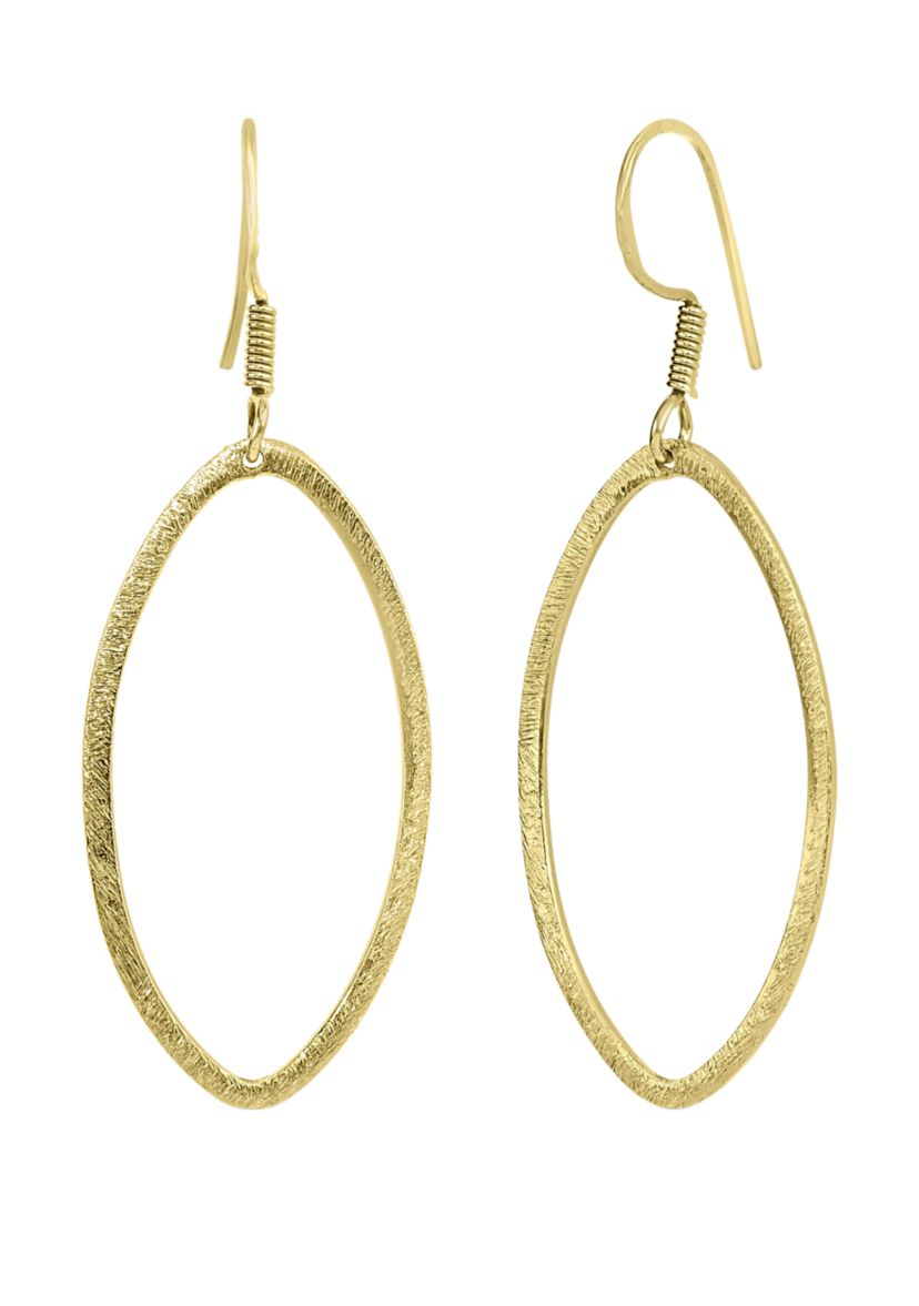 Gold Plated Marquise Drop Earrings