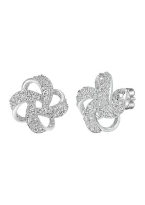 Belk Silverworks Sterling Silver Cubic Zirconia Pinwheel Stud Earrings