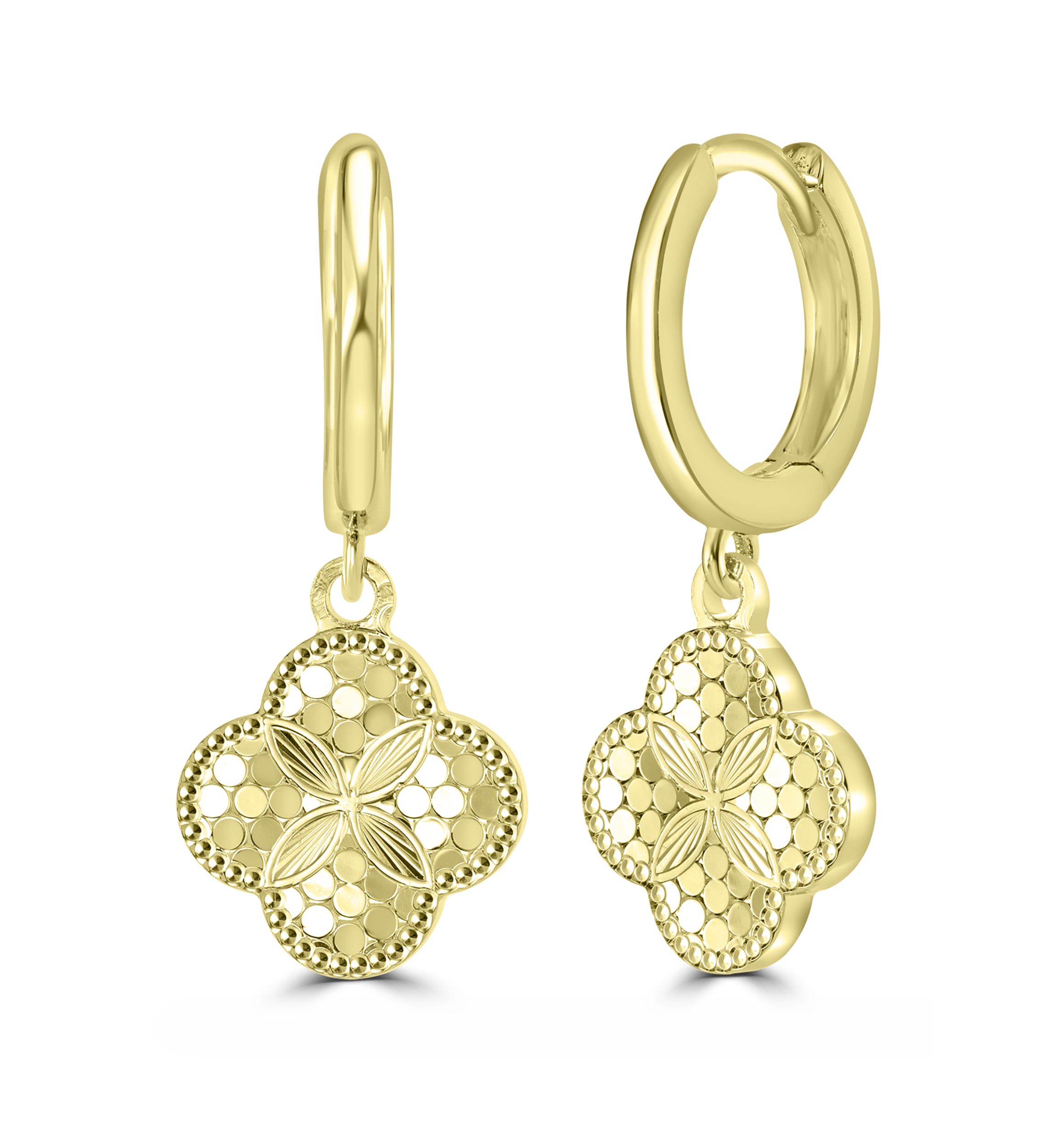 Plated Clover Drop Earrings