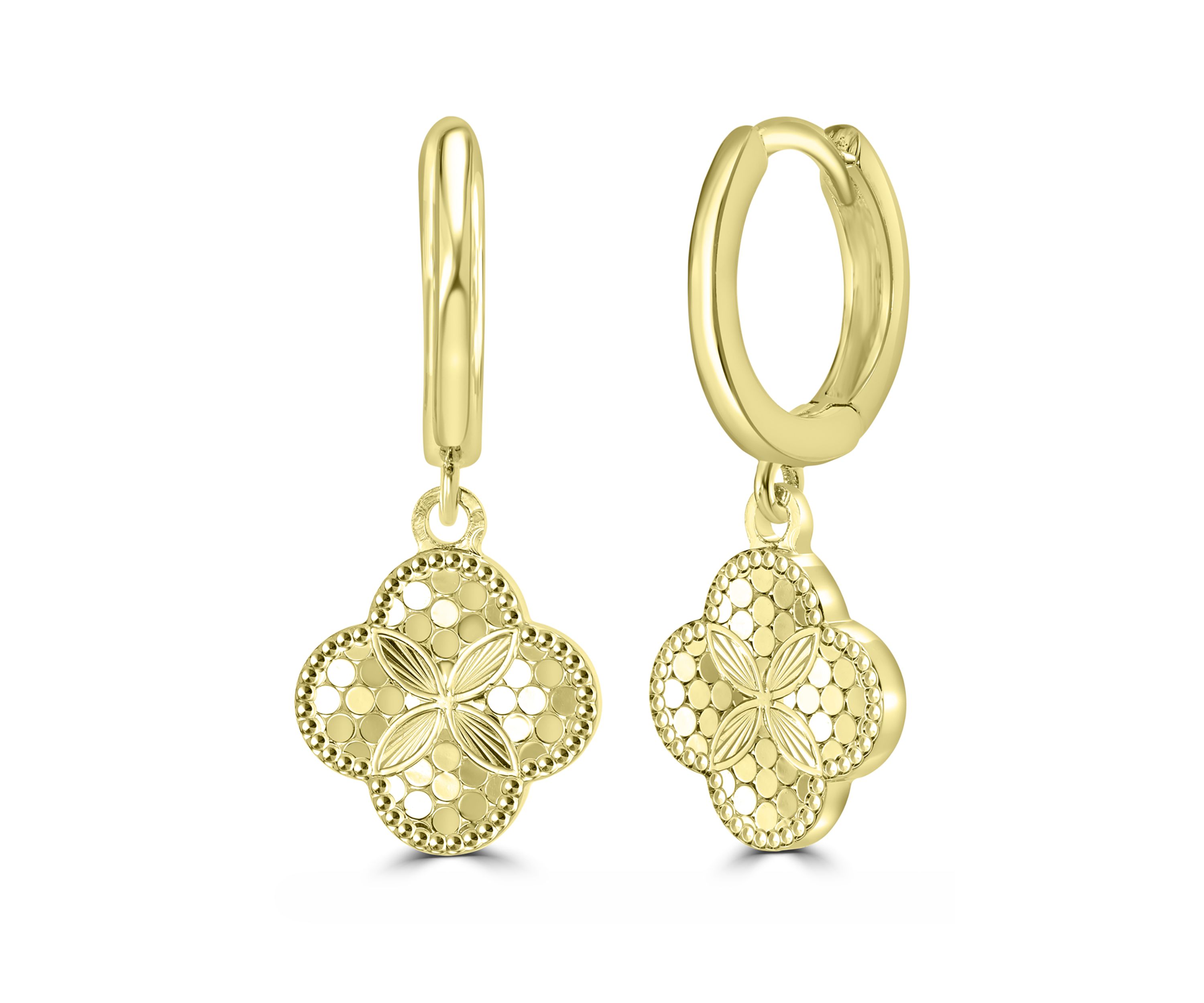 Plated Clover Drop Earrings