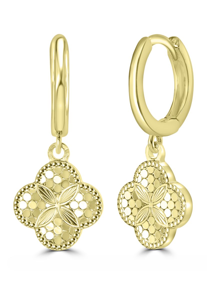 Plated Clover Drop Earrings