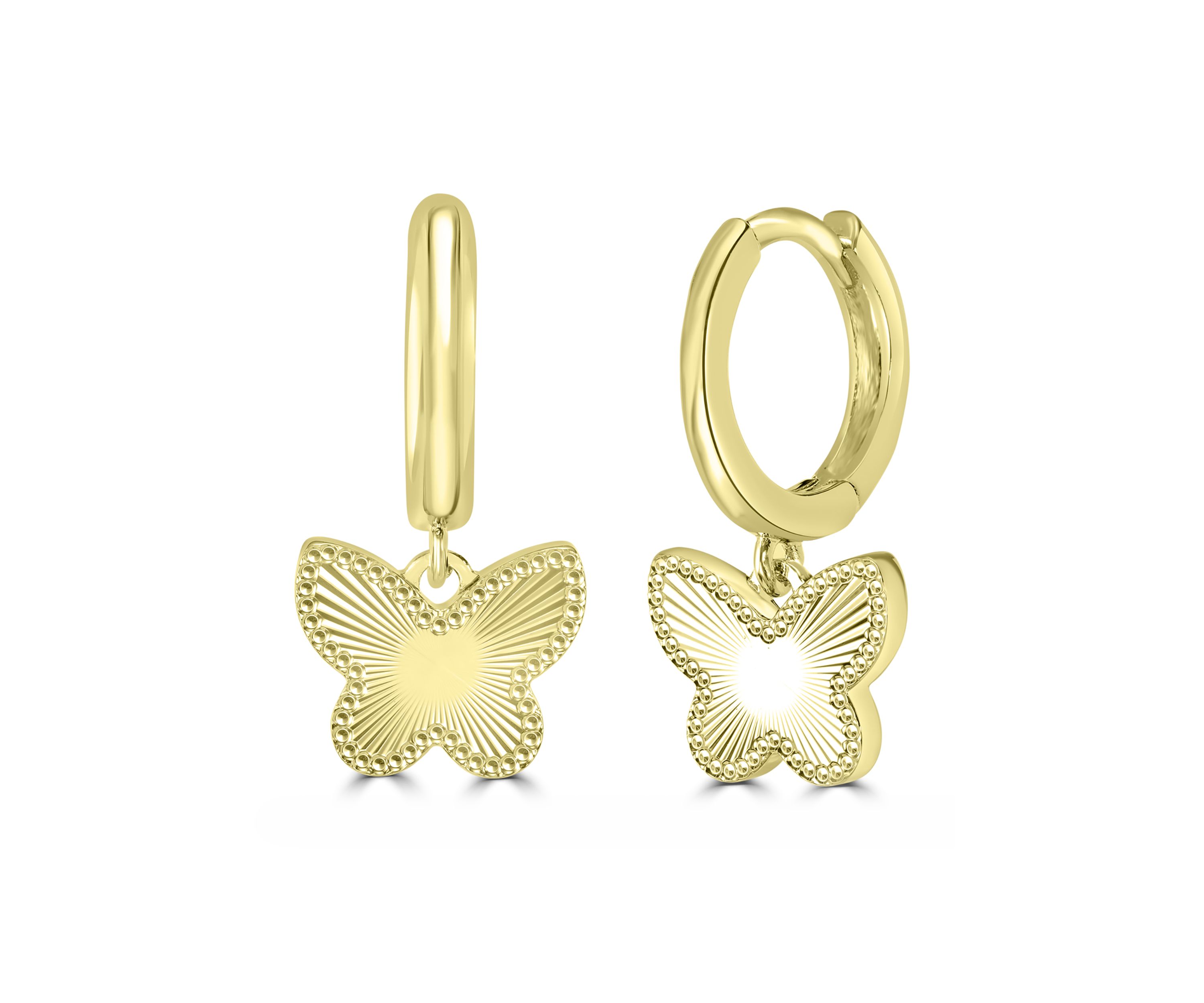Plated Butterfly Drop Earrings