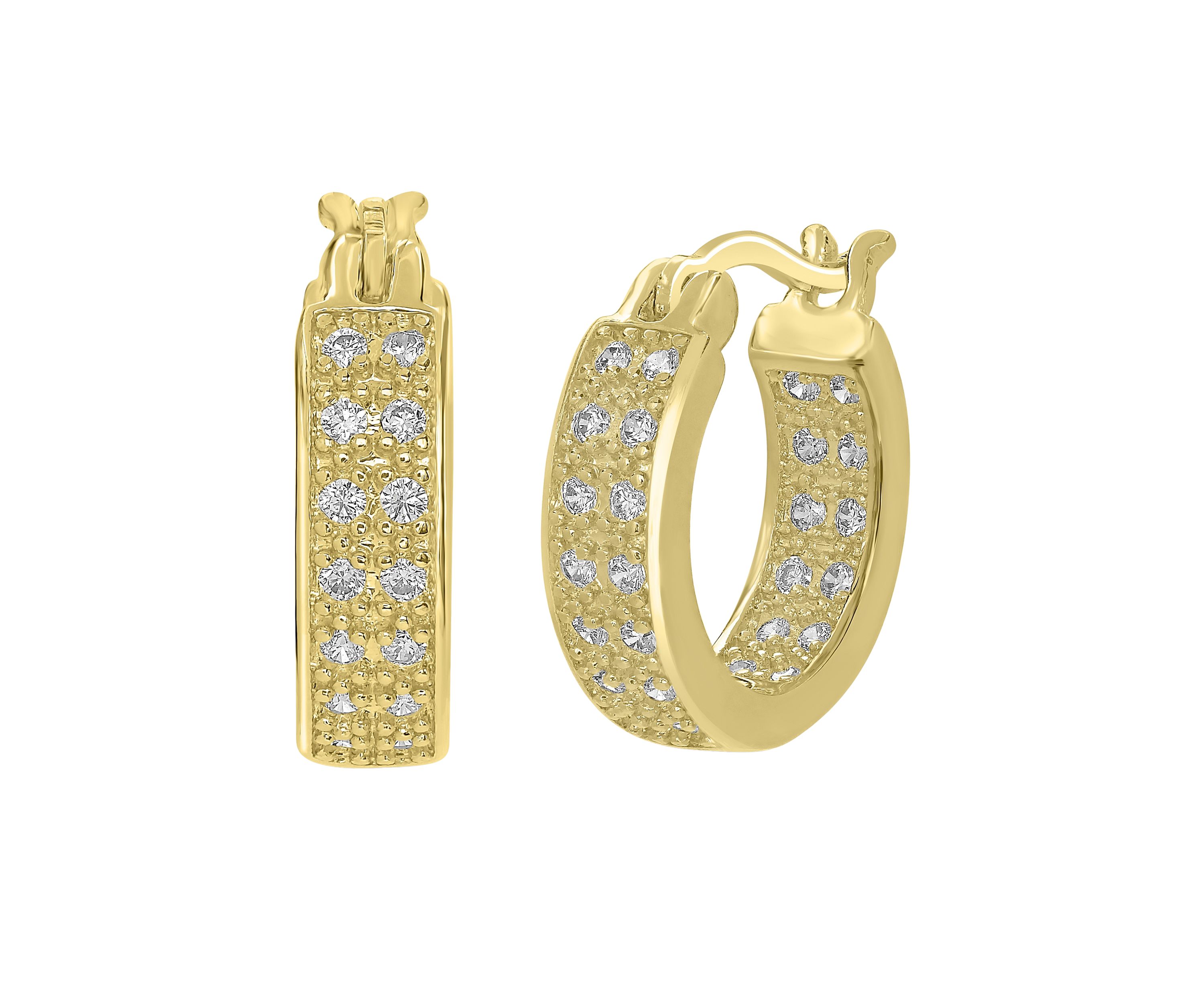 Gold Plated Wide Hoop Earrings