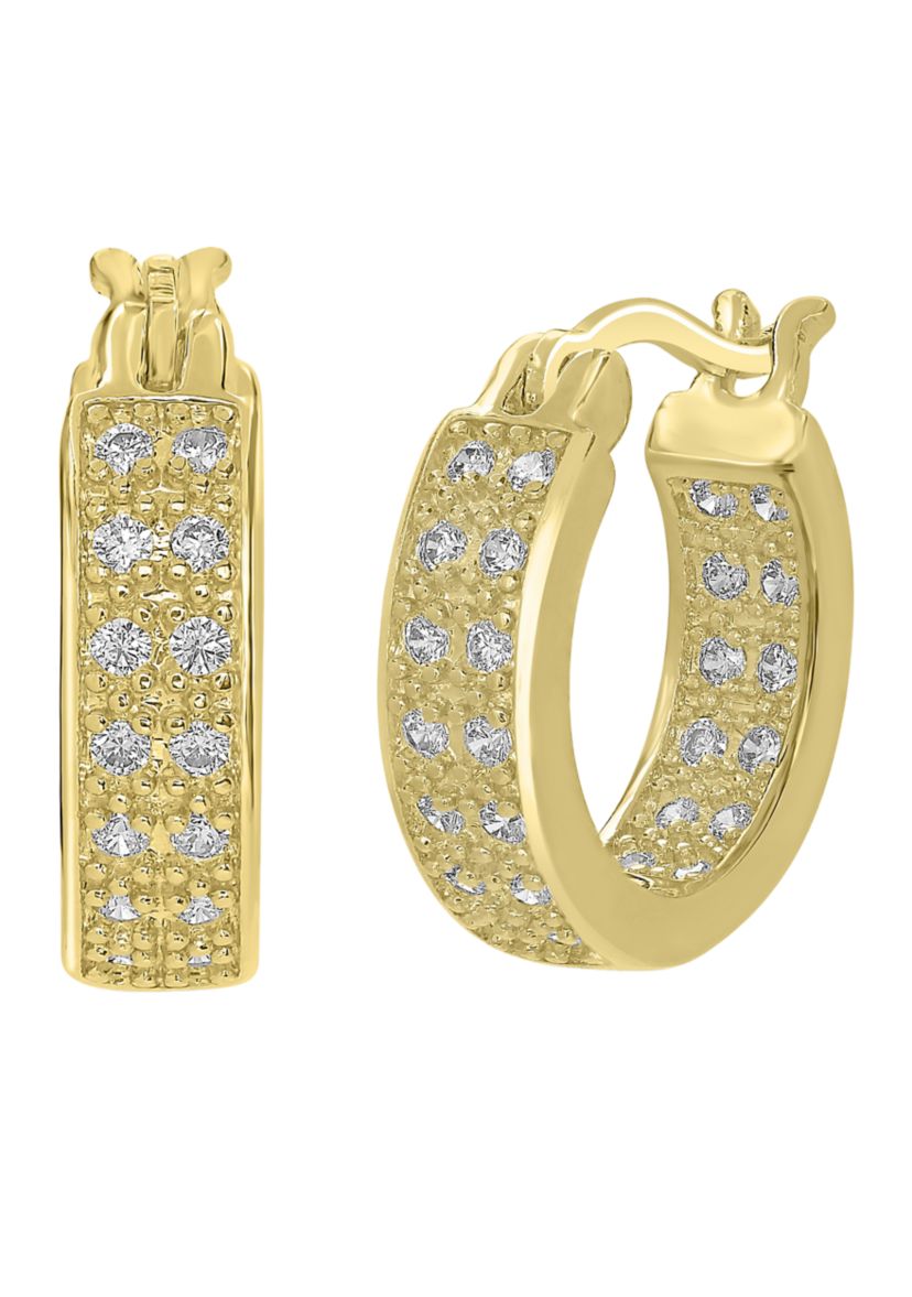 Gold Plated Wide Hoop Earrings