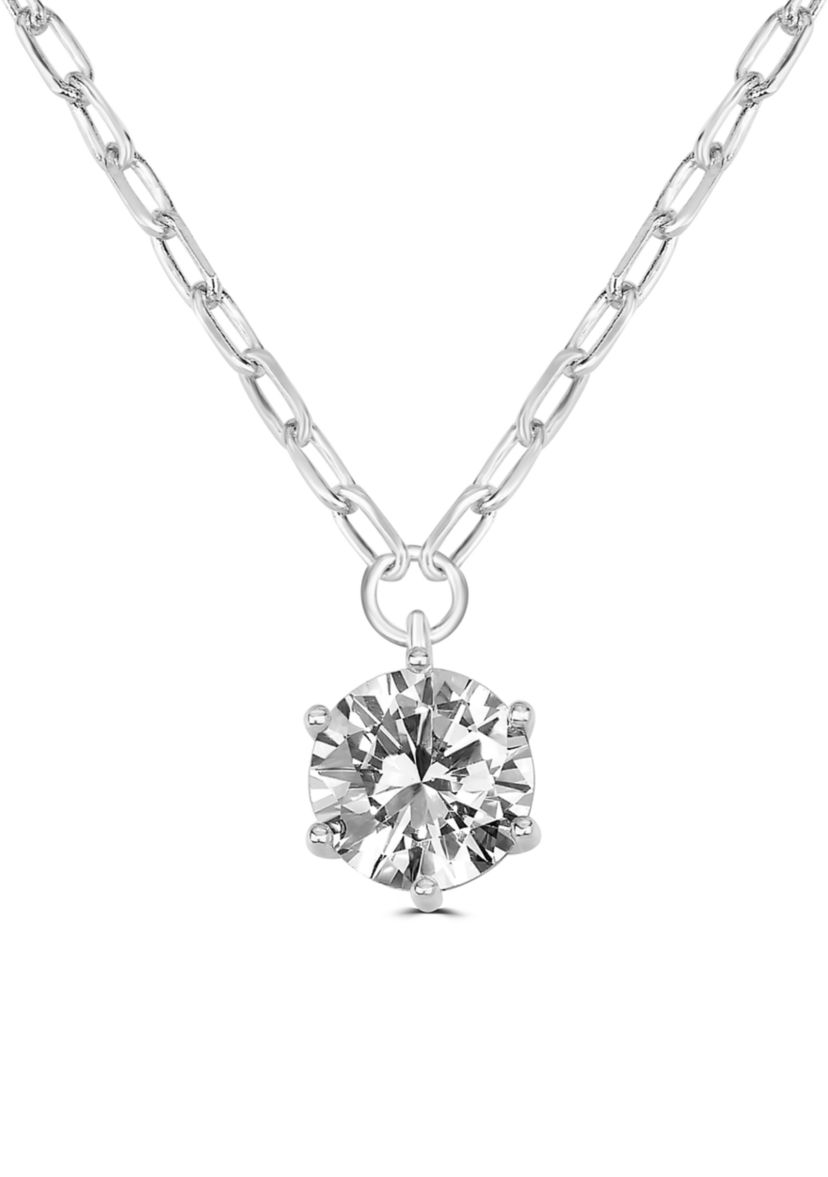 Round Solitary Pendant Necklace