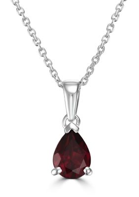 Belk Sterling Silver Sterling Silver Pear-Cut Pendant Necklace, Black, 18 in