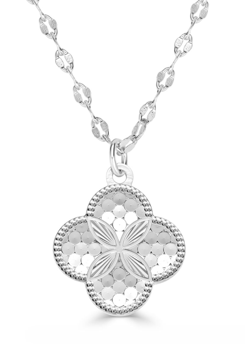 Plated Clover Pendant Necklace