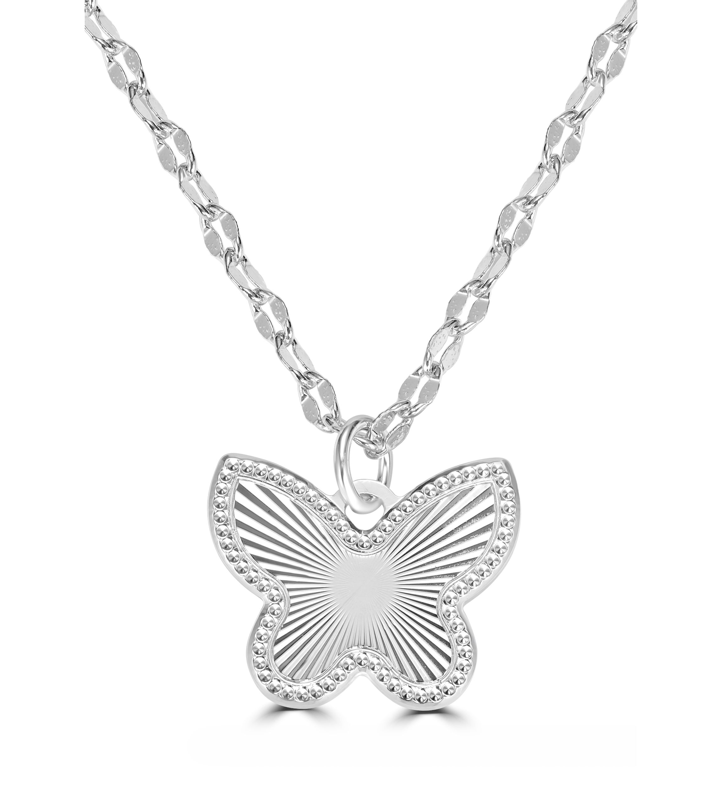 Plated Butterfly Pendant Necklace
