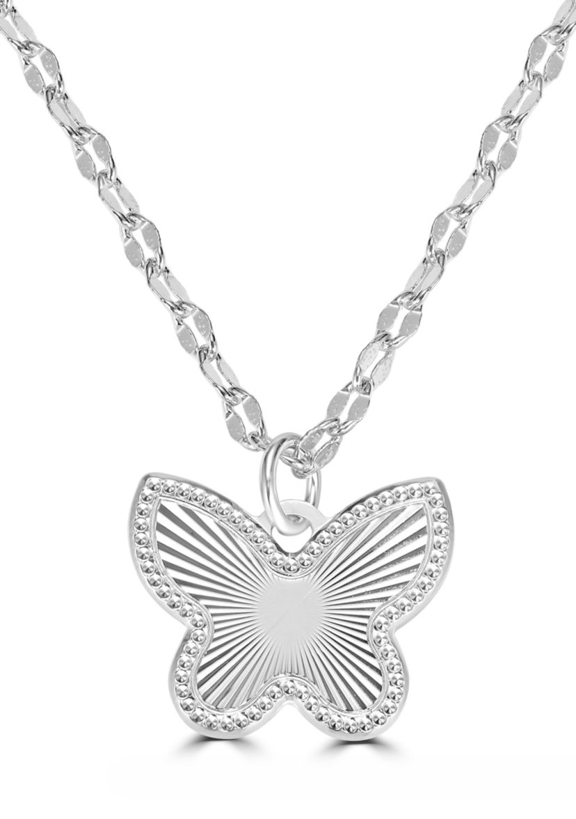 Plated Butterfly Pendant Necklace