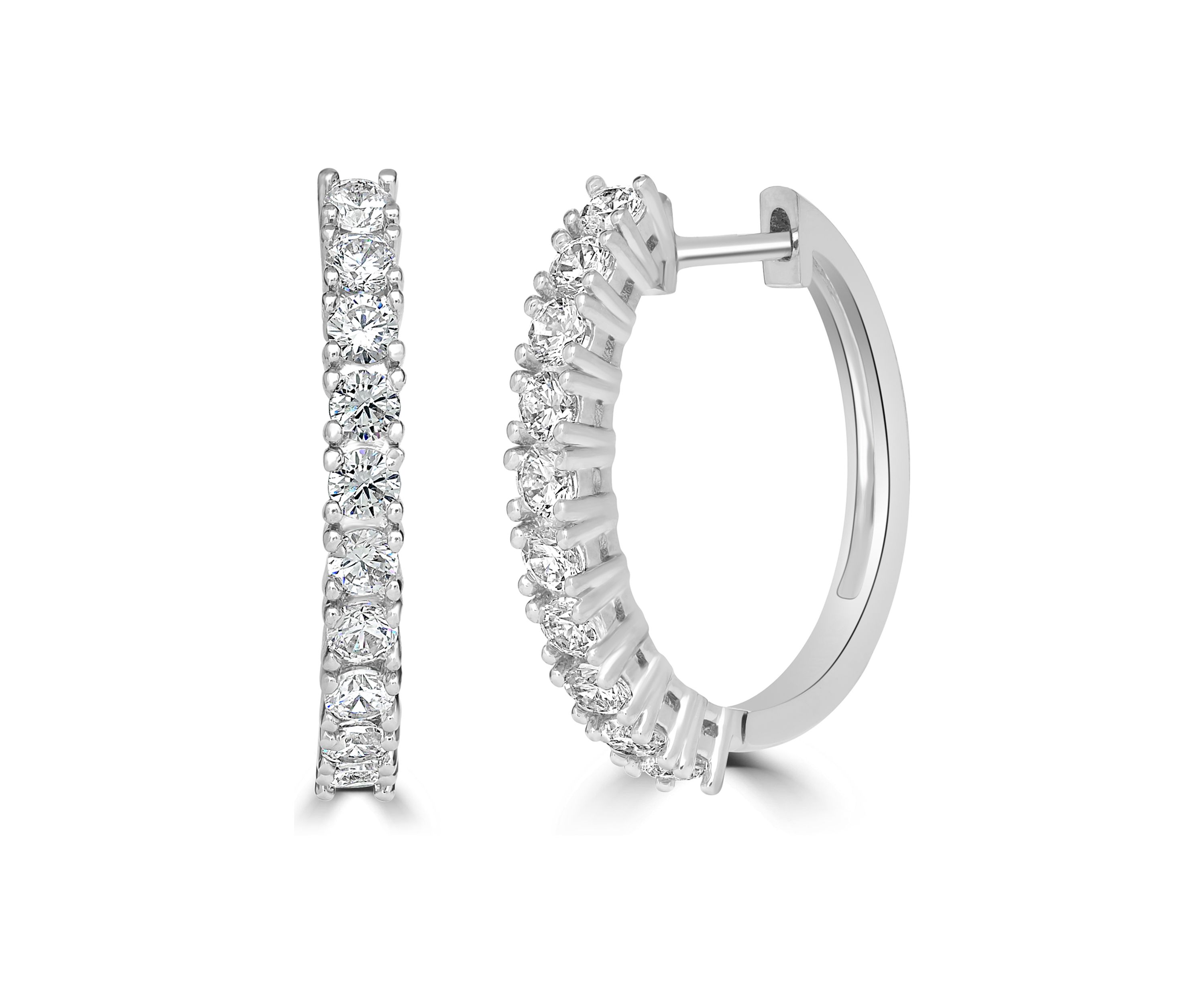 Silver-Plated Cubic Zirconia Hoop Earrings