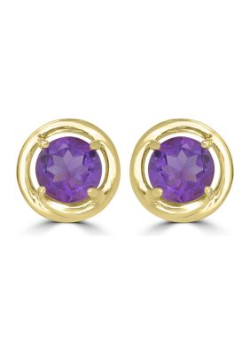 Belk Silverworks Gold over Sterling Silver Halo Stud Earrings