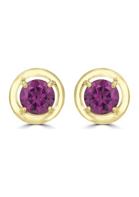 Belk Silverworks Gold over Sterling Silver Rhodolite Halo Stud Earrings