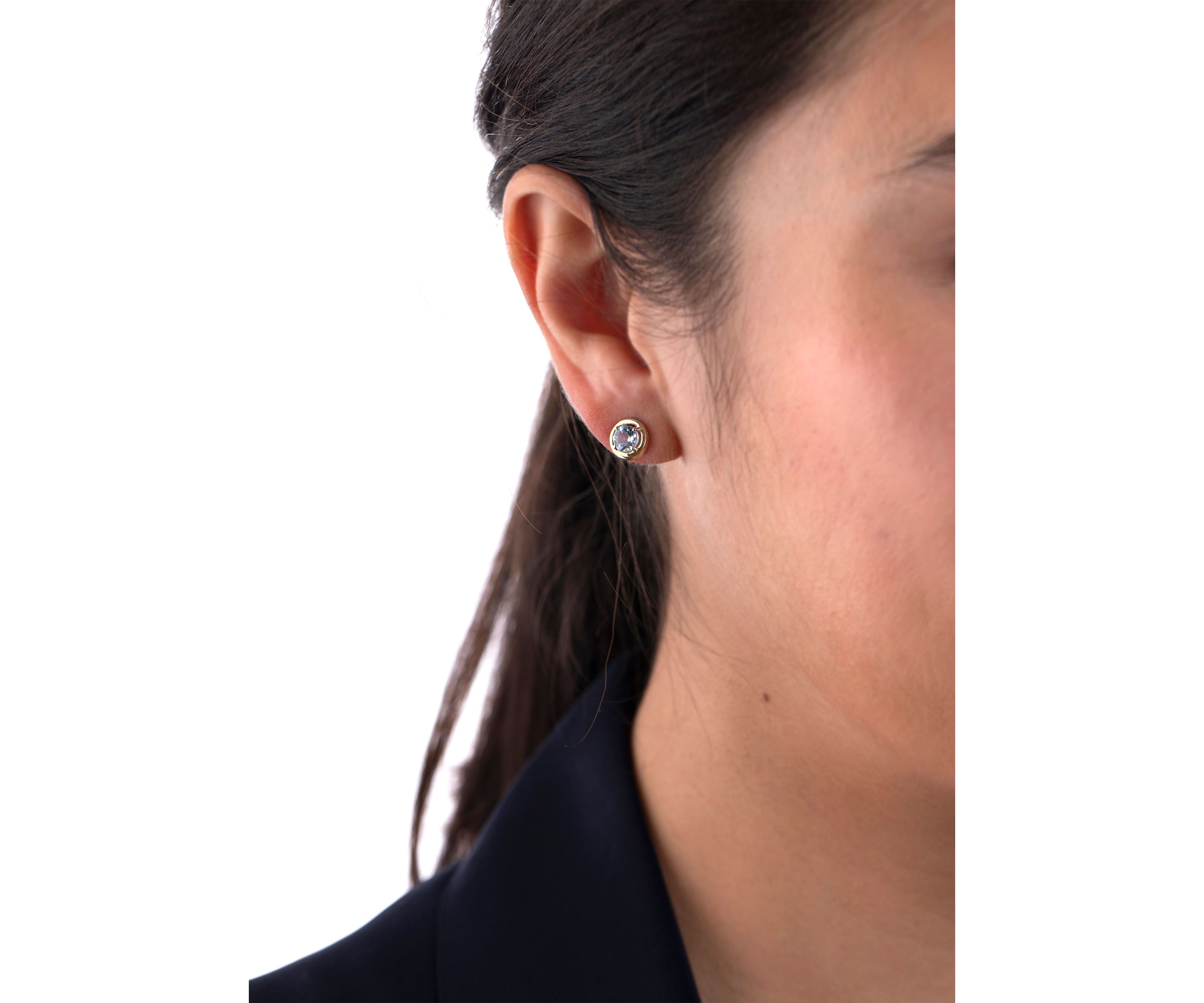 Gold over Sterling Silver Blue Topaz Halo Stud Earrings