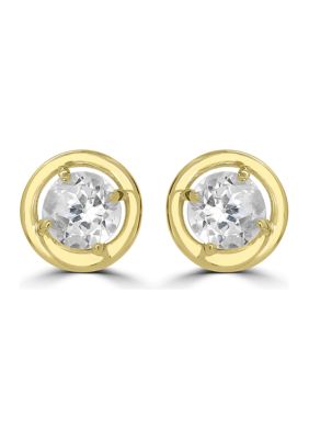 Belk Silverworks Gold over Sterling Silver Halo Stud Earrings