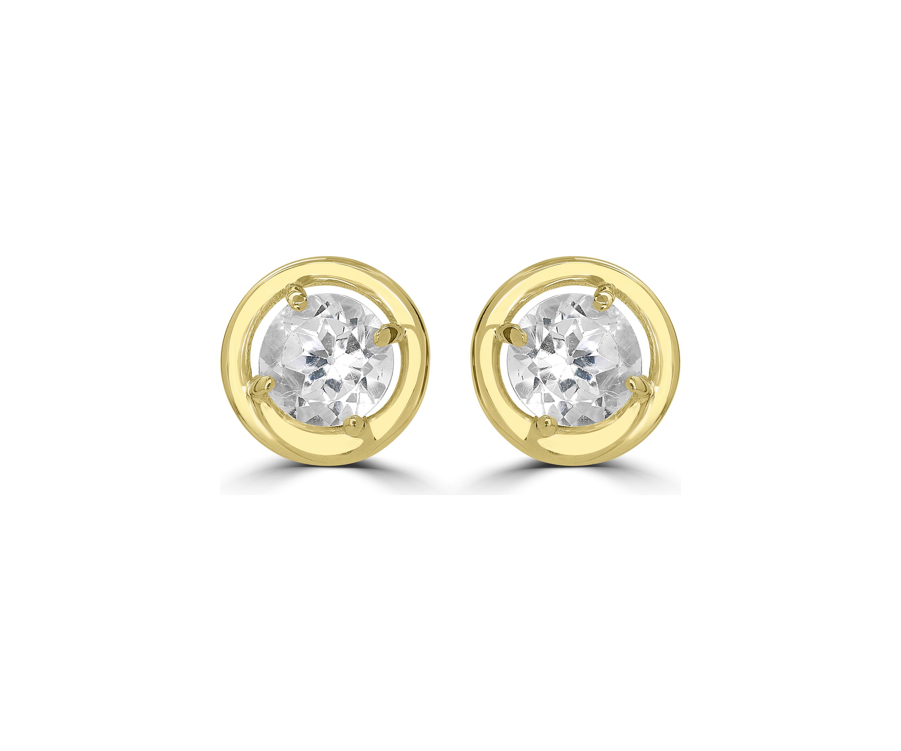Gold over Sterling Silver Halo Stud Earrings