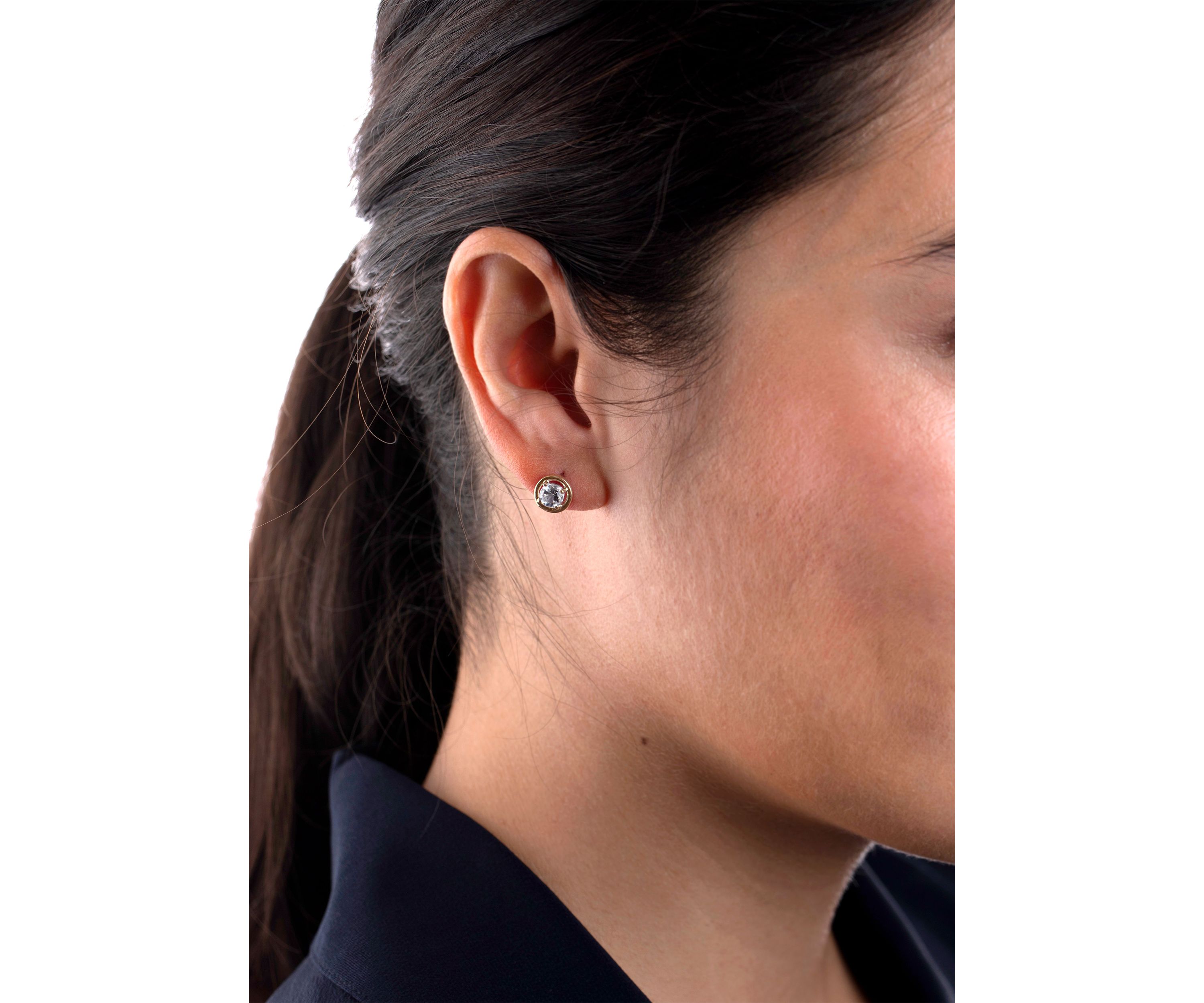 Gold over Sterling Silver Halo Stud Earrings