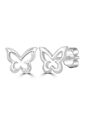 Belk Silverworks Open Butterfly Sterling Silver Stud Earrings