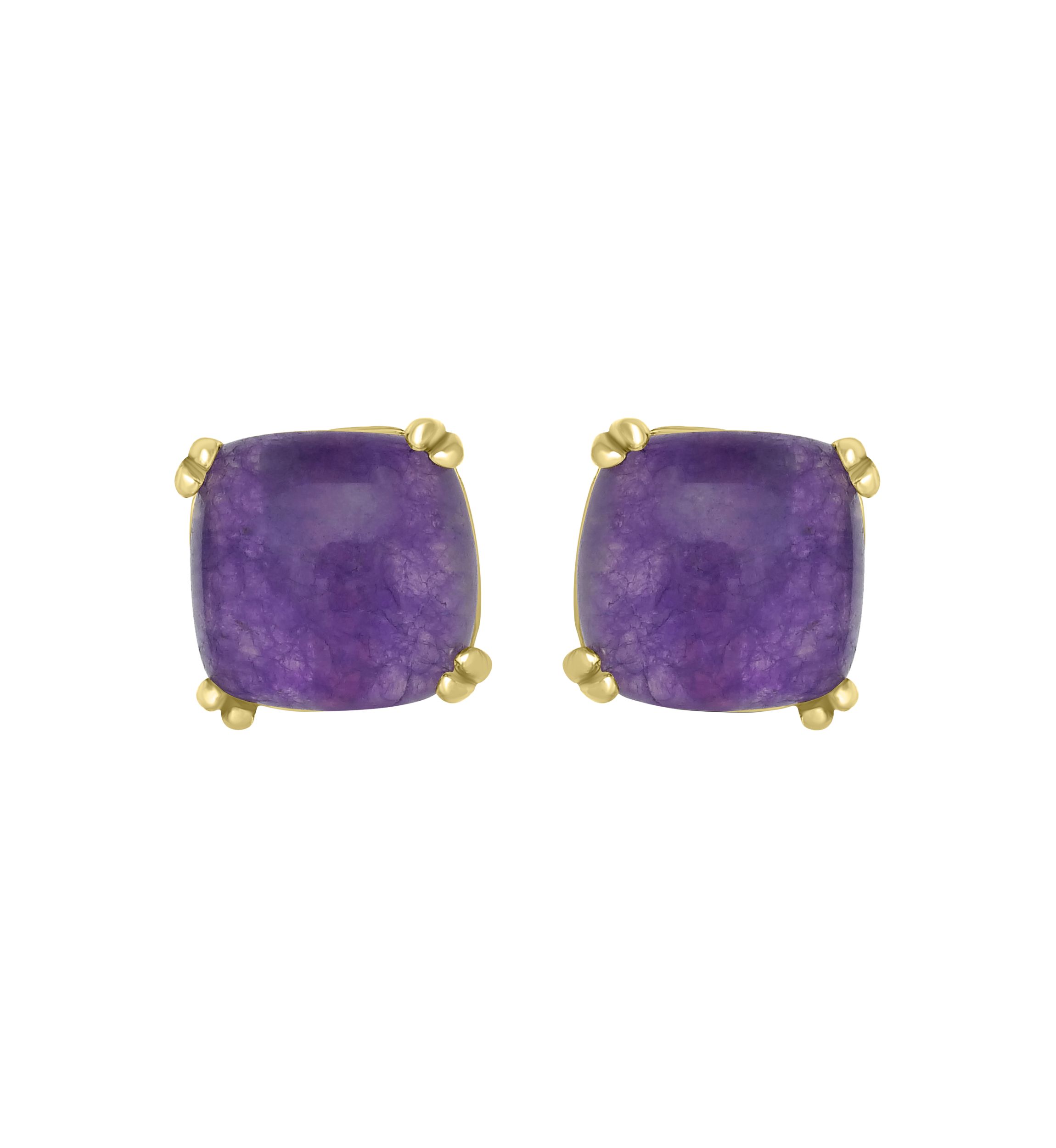 Gold Plated Square Stud Earrings