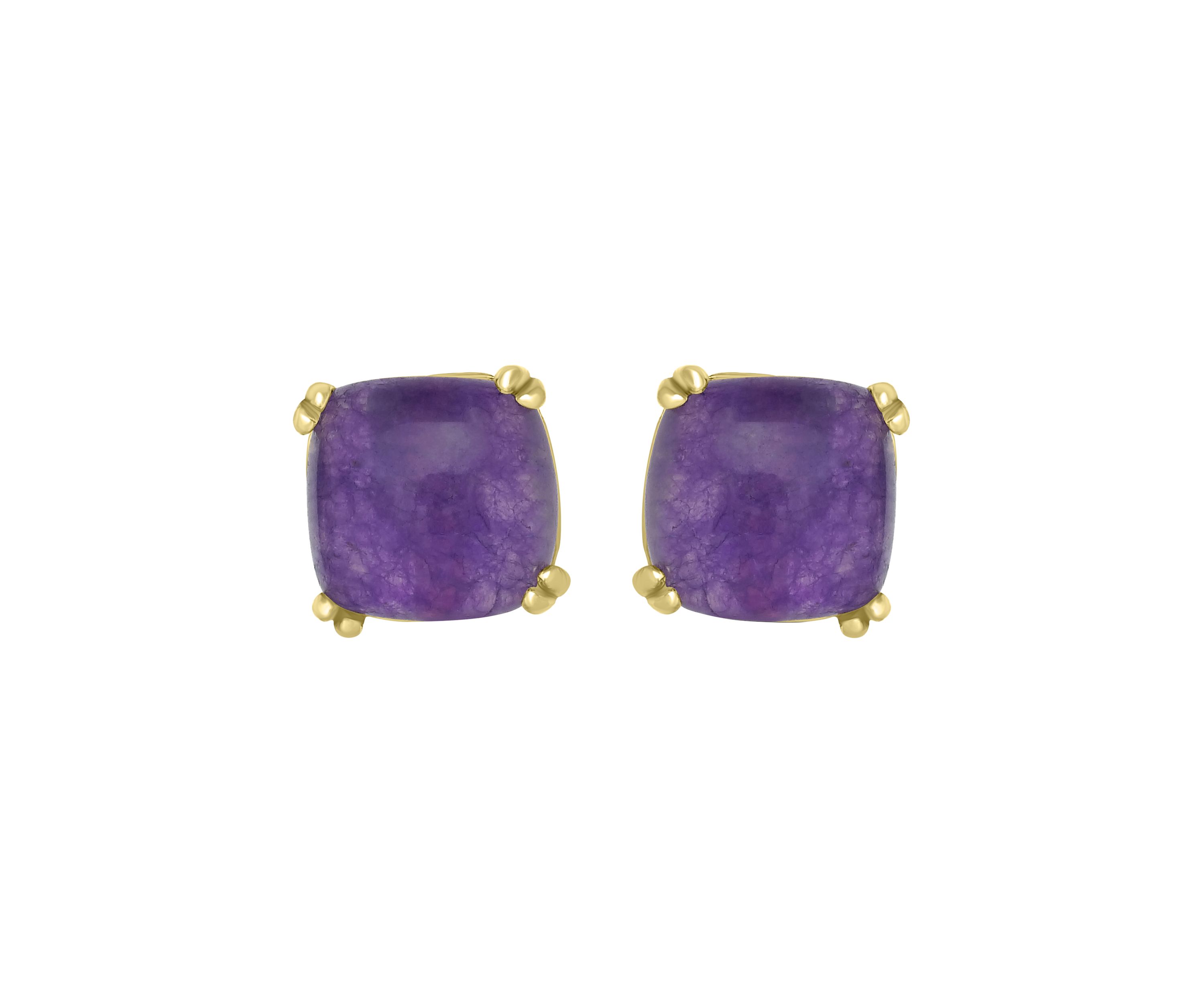 Gold Plated Square Stud Earrings