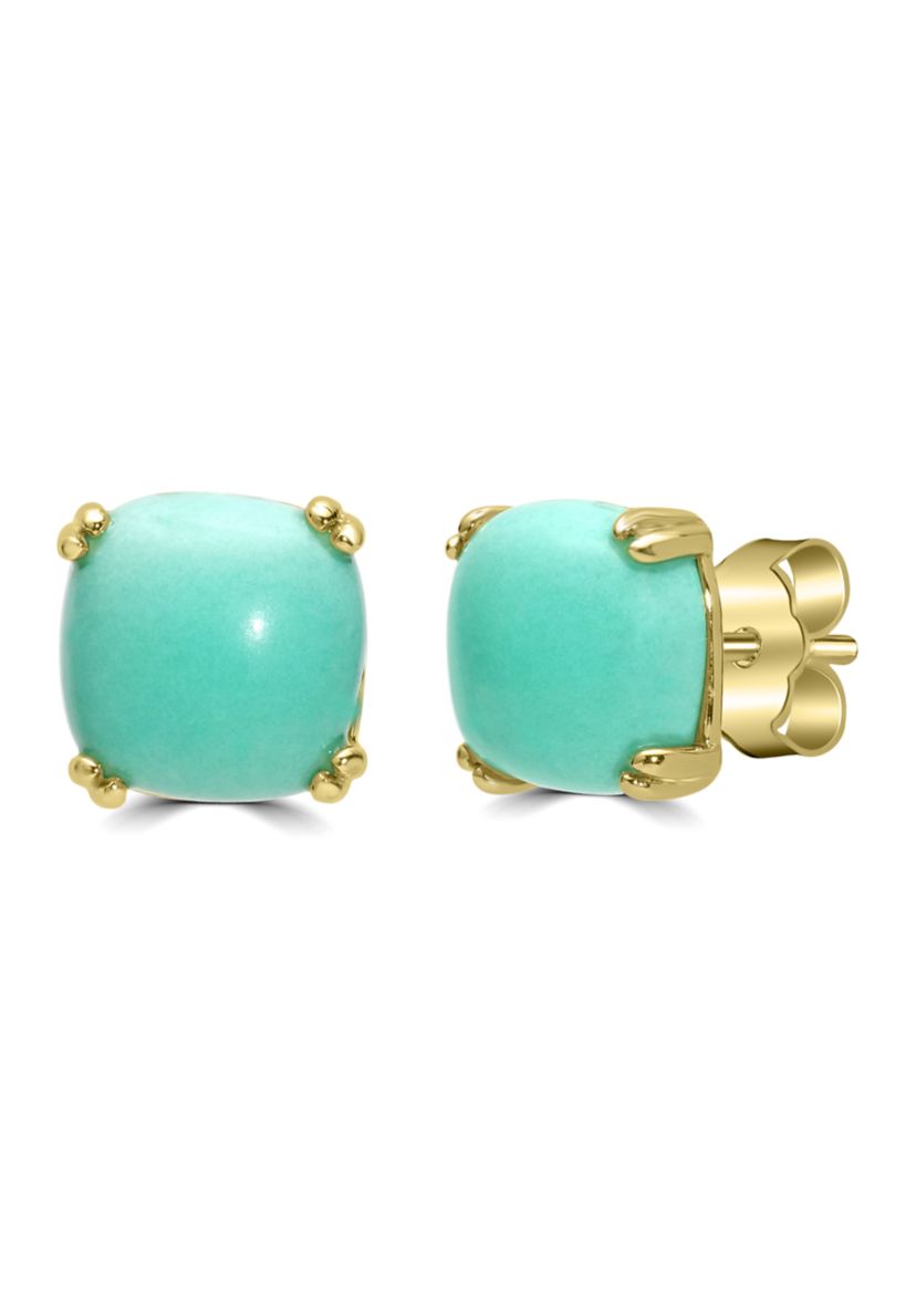 Gold Plated Square Stud Earrings