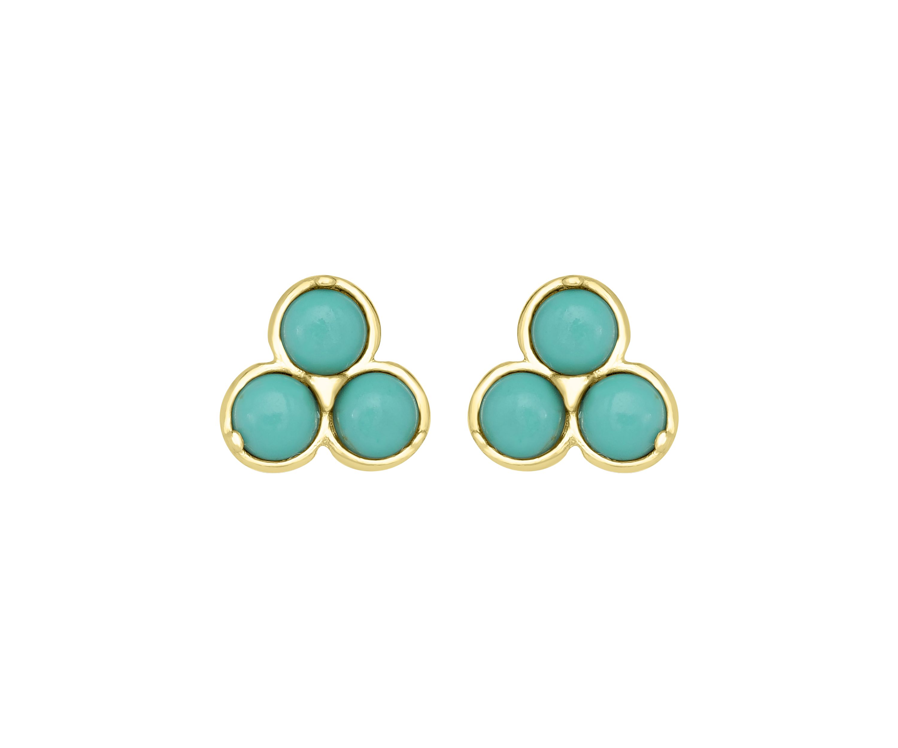 Gold Over Sterling Silver Trillion Cut Stud Earrings