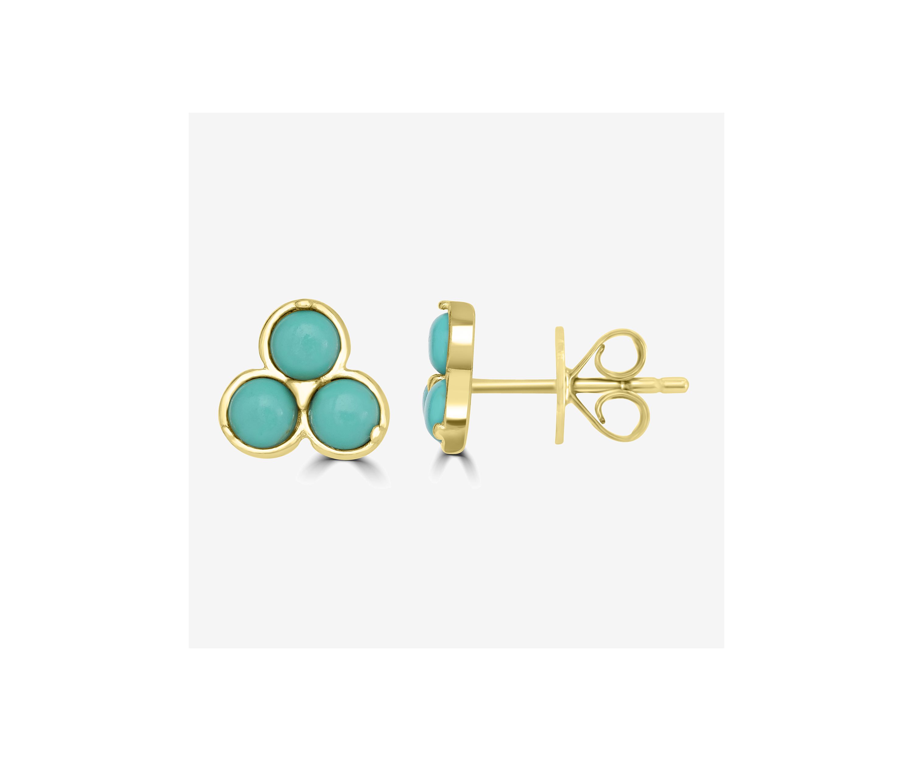 Gold Over Sterling Silver Trillion Cut Stud Earrings
