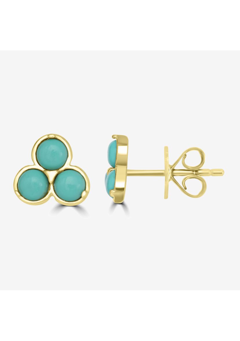 Gold Over Sterling Silver Trillion Cut Stud Earrings