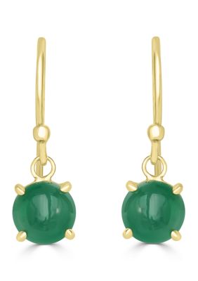Belk Silverworks Gold Plated Round Stone Drop Earrings