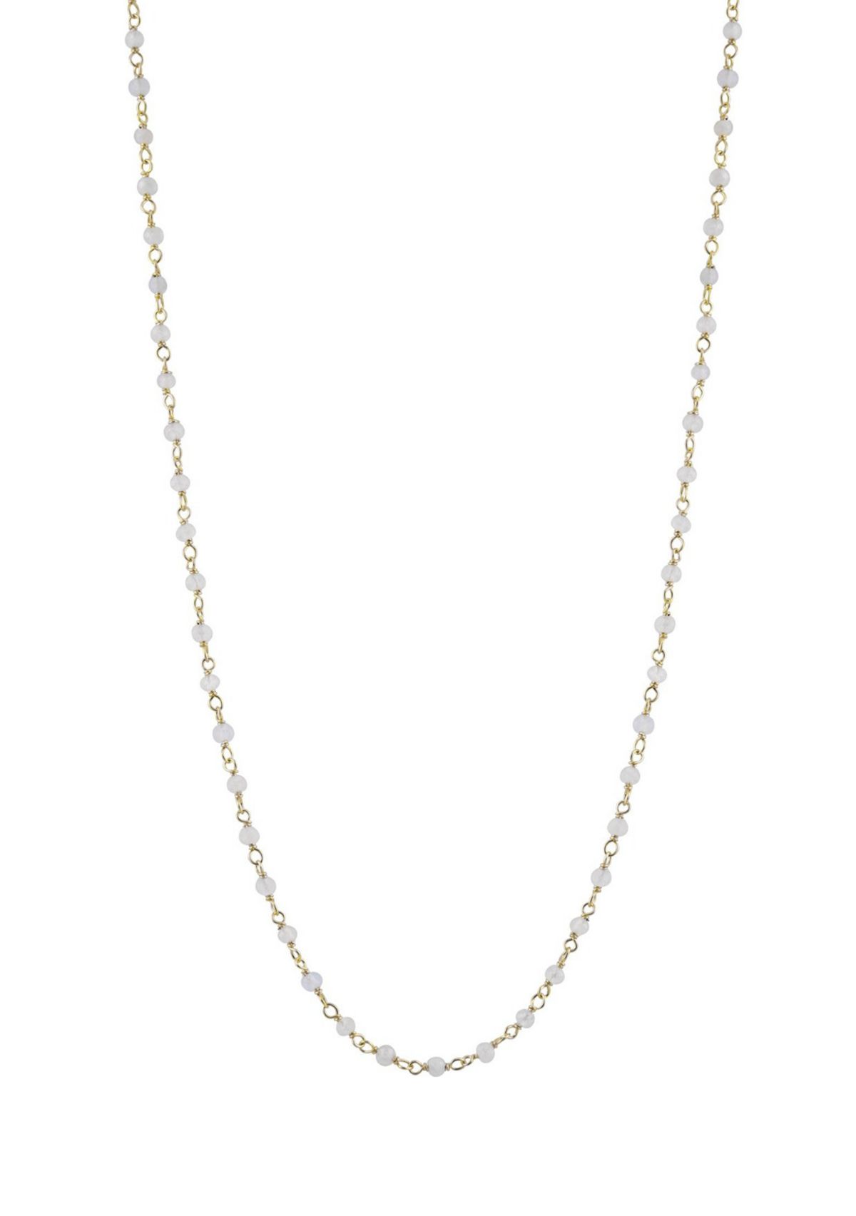 Gold Over Sterling Silver Beaded Station Necklace