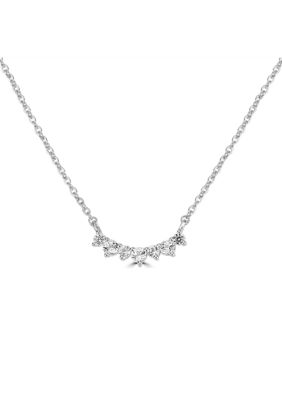 Belk Silverworks Sterling Silver Curve Bar Stone Necklace