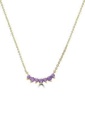 Belk Silverworks Gold Over Sterling Silver Amethyst 7 Stone Necklace