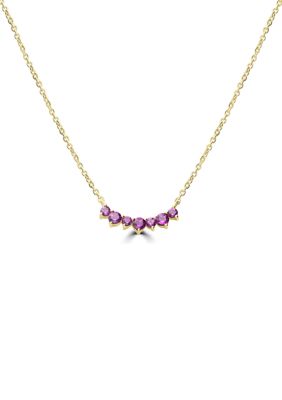 Belk Silverworks Gold Over Sterling Silver Rhodolite 7 Stone Necklace